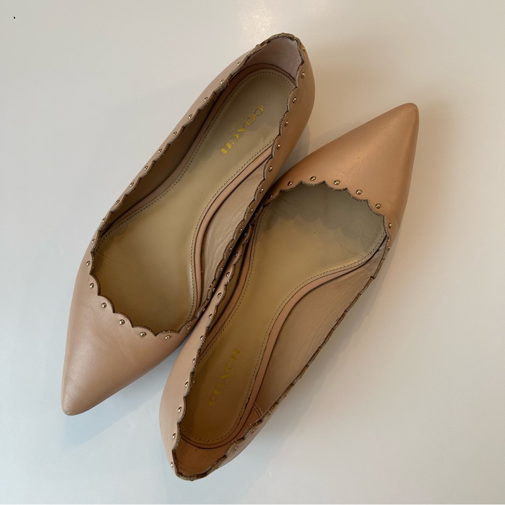 Coach Women's Tan Leather Flats